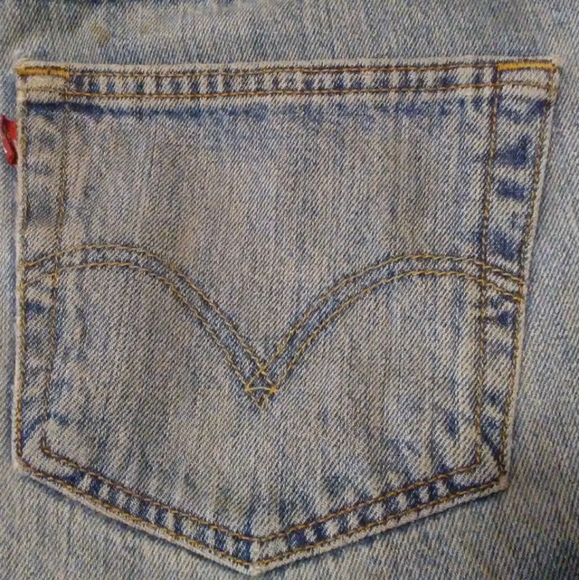 Levi 501 Jeans Men's 36X36 Light Wash Denim Button Fly Classic Red tab Destroyed - Picture 3 of 12